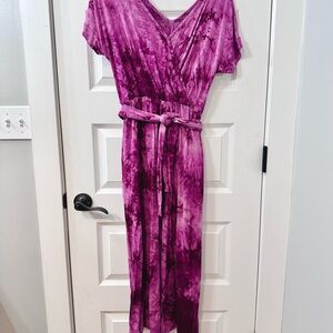 Latched Mama Purple Tie-Dye Nursing Romper